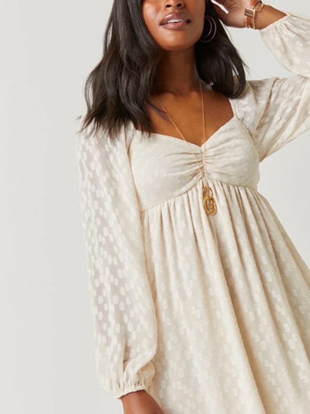 Coquette Long-Sleeve Babydoll Dress